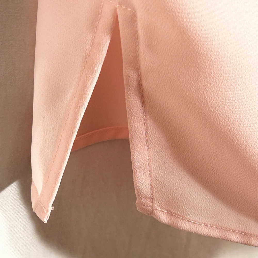WOMENS 2XL XXL PINK PULLOVER KEYHOLE BUTTON BACK SHORT SLEEVE BLOUSE JM WOMAN - Picture 3 of 5